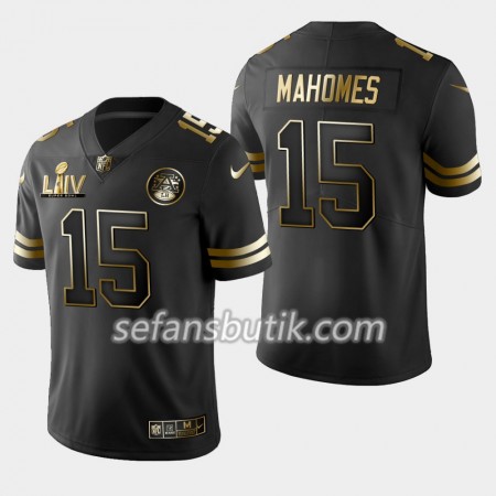 Kansas City Chiefs Tröjor Patrick Mahomes 15 Nike Svart Golden Edition - Herr Kansas City Chiefs Tröjor Patrick Mahomes 15 Nike Svart Golden Edition - Herr